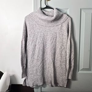 Women's Time & Tru Cowl Sweater Gray -- Small